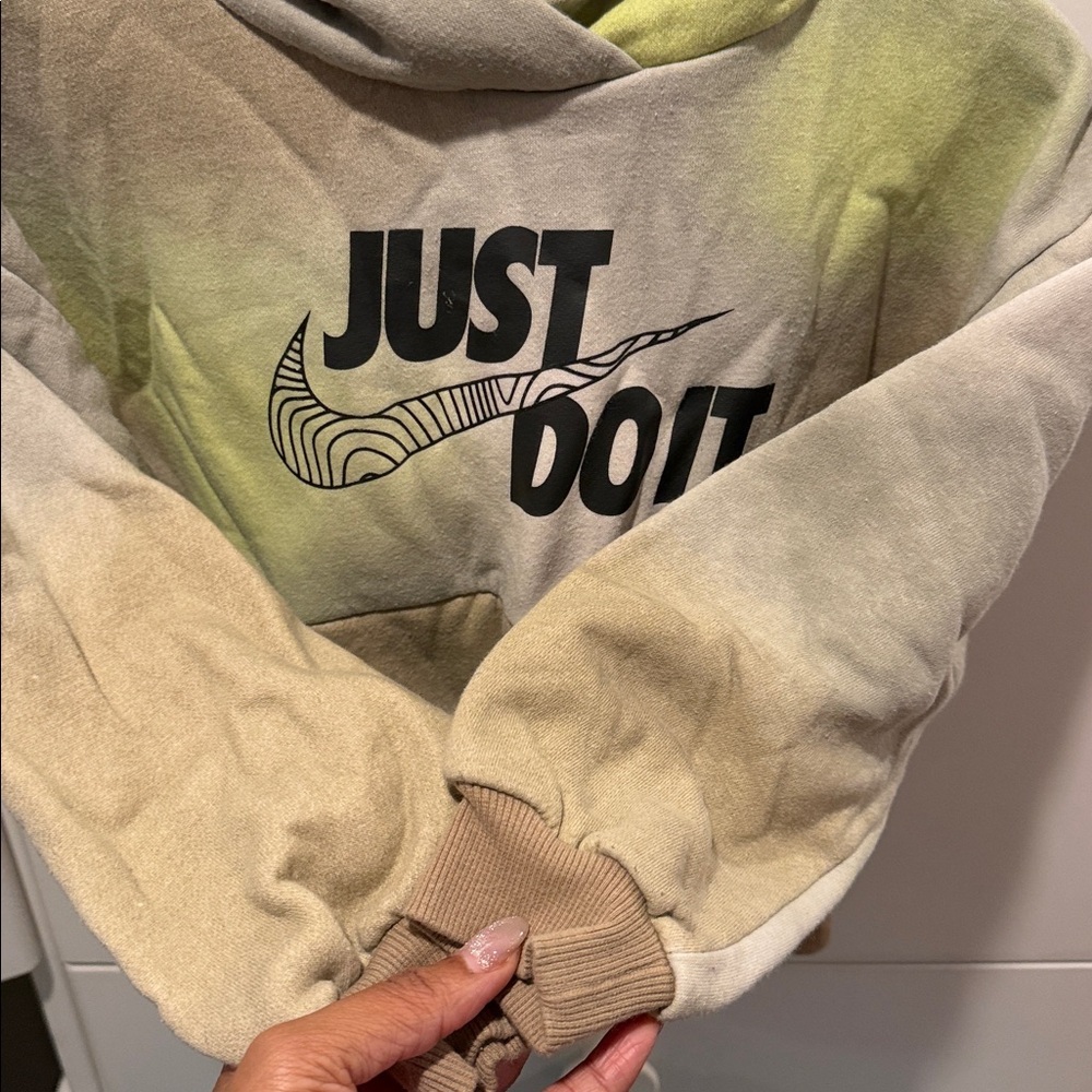 Kids Nike Tan and Yellow Just Do It Hoodie - Picture 5 of 7